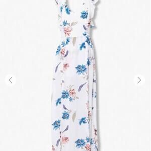 Cinthy Q Maxi White Floral Romper with Skirt